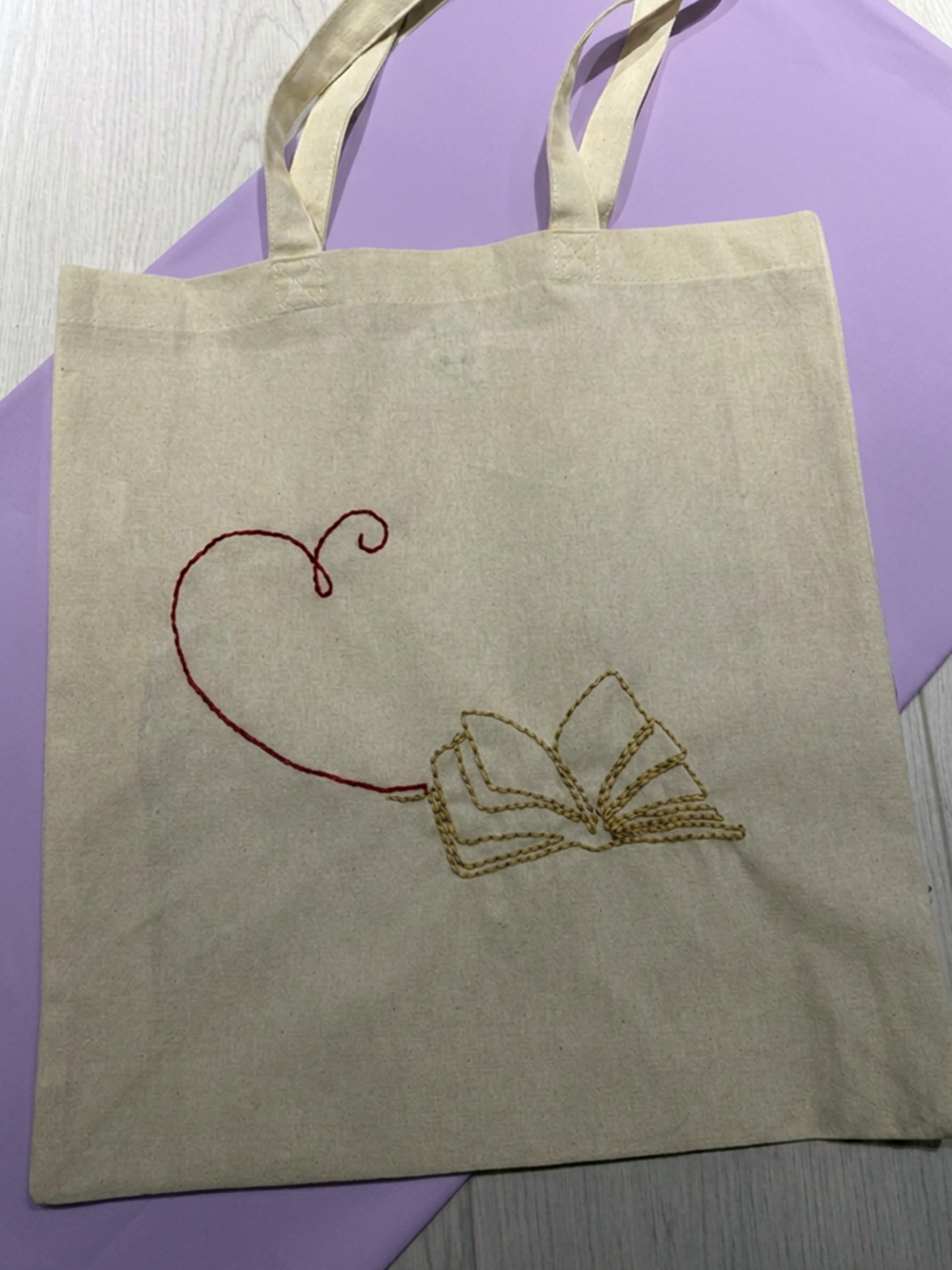 Handgestickte Buch Tote Bag