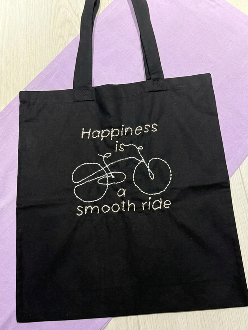 Handgestickte Fahrrad Tote Bag
