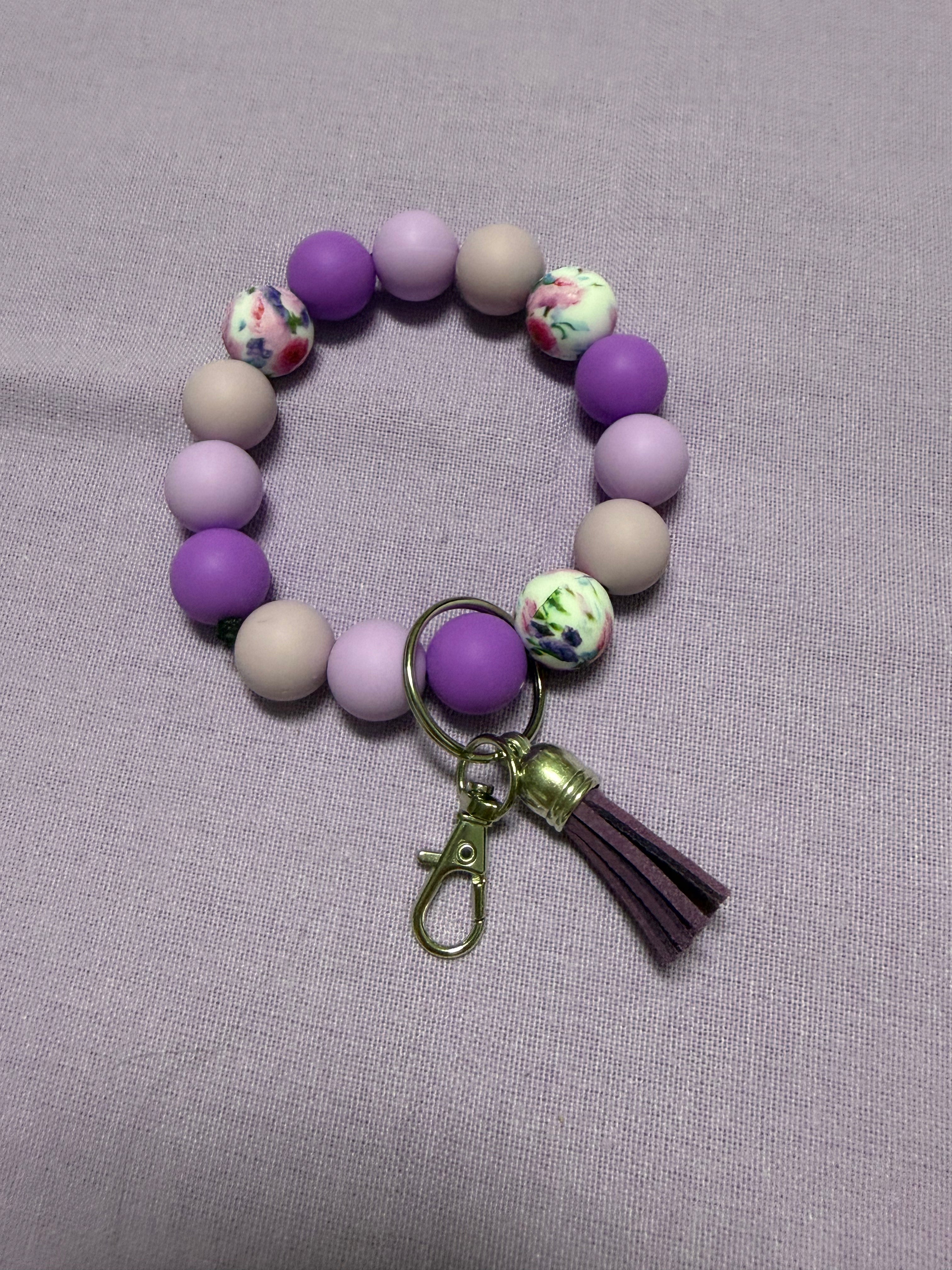 Purple Konfetti Bubbel Anhänger mit Fransen