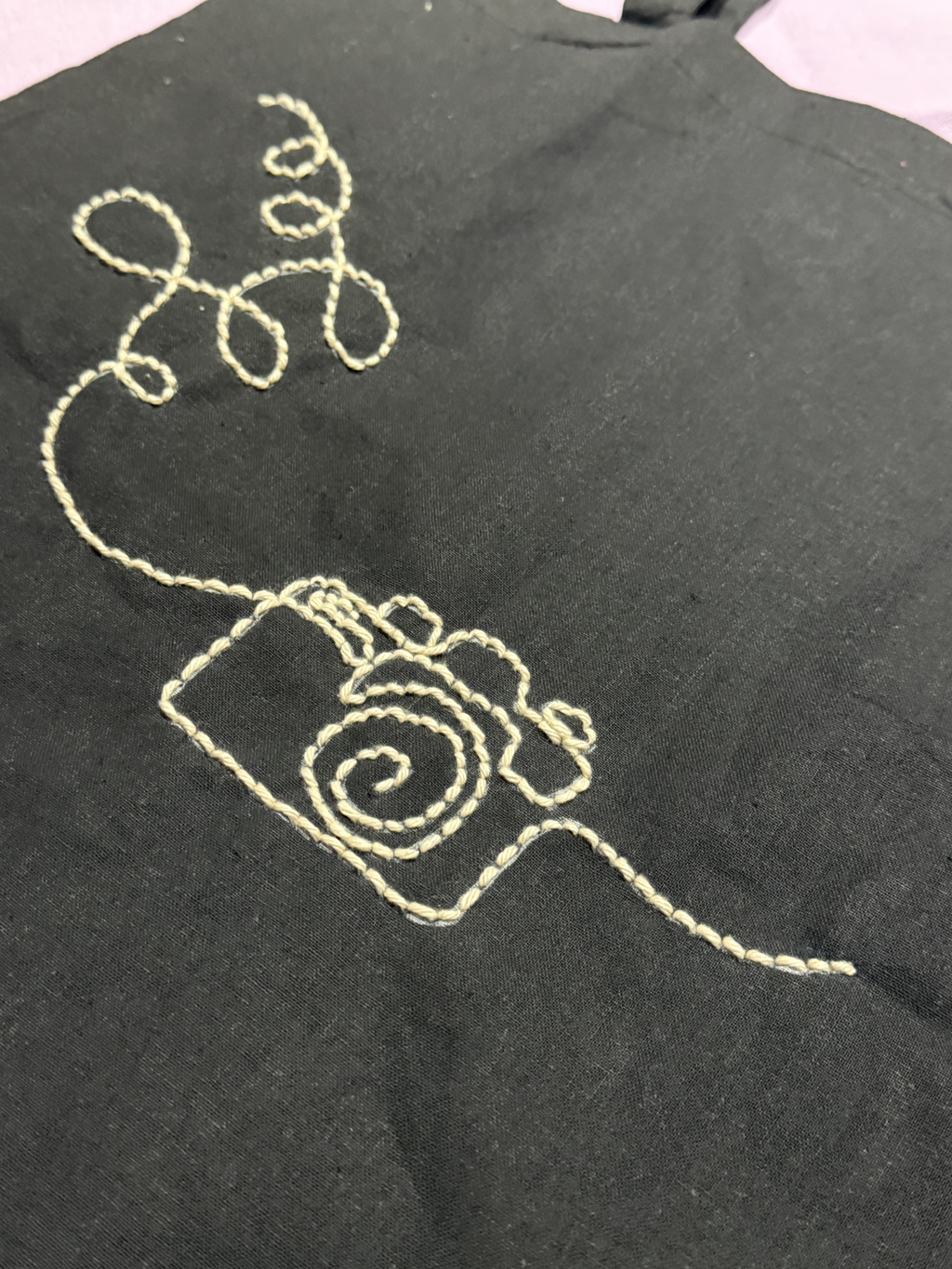 Handgestickte Kamera Tote Bag